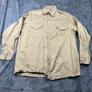 Rasco FR Flame Resistant Khaki Work Shirt Mens XL CAT 2 NFPA 2112 FR1003KH Snap